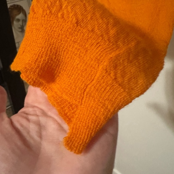 A.L.C. Tan/orange color block pullover sweater wool lightweight semi-sheet - M - Picture 6 of 9